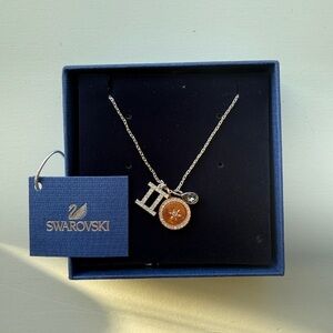 Swarovski Gemini Zodiac Necklace – Crystal II Charm w/ Box